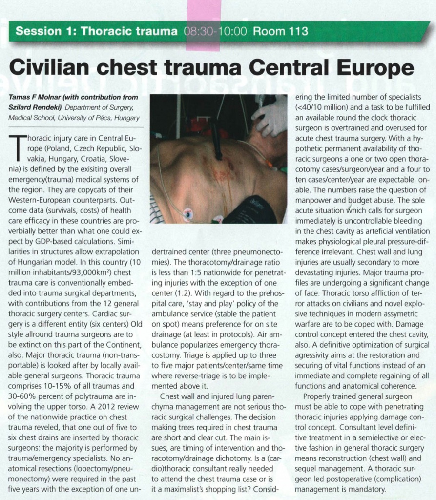 Civilian chest trauma Central Europe